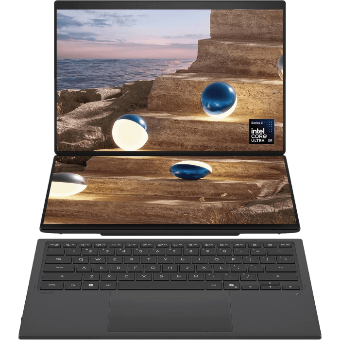 Buy ASUS Zenbook Duo UX8407AA-SN066W Dual Screen Laptop with Keyboard + Pen, 14 Inch, 3K OLED Display, Intel Core Ultra X9 388H, Intel Arc Graphics, 32GB RAM, 2TB SSD, Windows 11, Gray - UX9MB1S3F online Buy ASUS Zenbook Duo UX8407AA-SN066W Dual Screen Laptop with Keyboard + Pen, 14 Inch, 3K OLED Display, Intel Core Ultra X9 388H, Intel Arc Graphics, 32GB RAM, 2TB SSD, Windows 11, Gray - UX9MB1S3F online