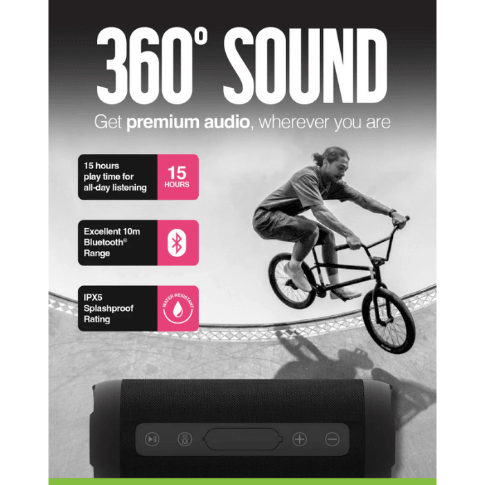 Buy Juice Boom 360 Bluetooth Speaker, Black Online in Qatar at