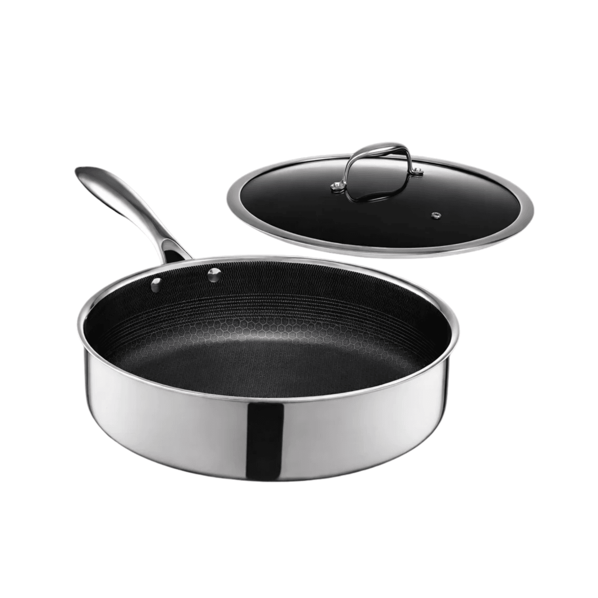 Buy Nutricook Eterna Tri-Ply Deep Pan 28cm with Lid, Stainless Steel - DP-TPC330 online Buy Nutricook Eterna Tri-Ply Deep Pan 28cm with Lid, Stainless Steel - DP-TPC330 online