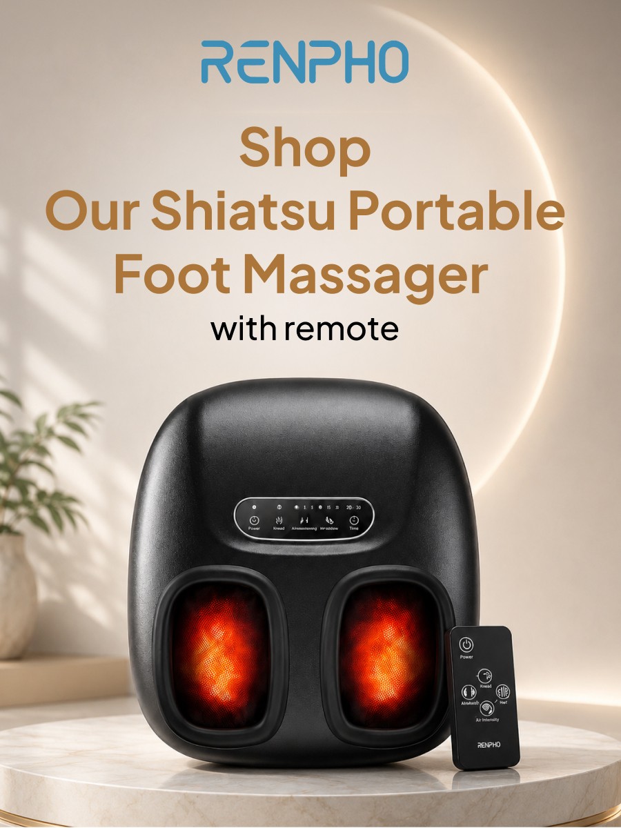 Renpho Shiatsu Portable Foot Massager with Remote - RP-FM057R-BK Renpho Shiatsu Portable Foot Massager with Remote - RP-FM057R-BK